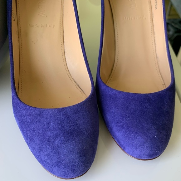 J. Crew Iris Blue Leather Suede Pump Stiletto Heel - Picture 6 of 15
